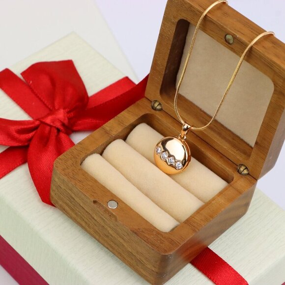 "Round Rose Gold Pendant with Zigzag White Crystal Accent Design, XPPT1255 - Picture 10 of 12